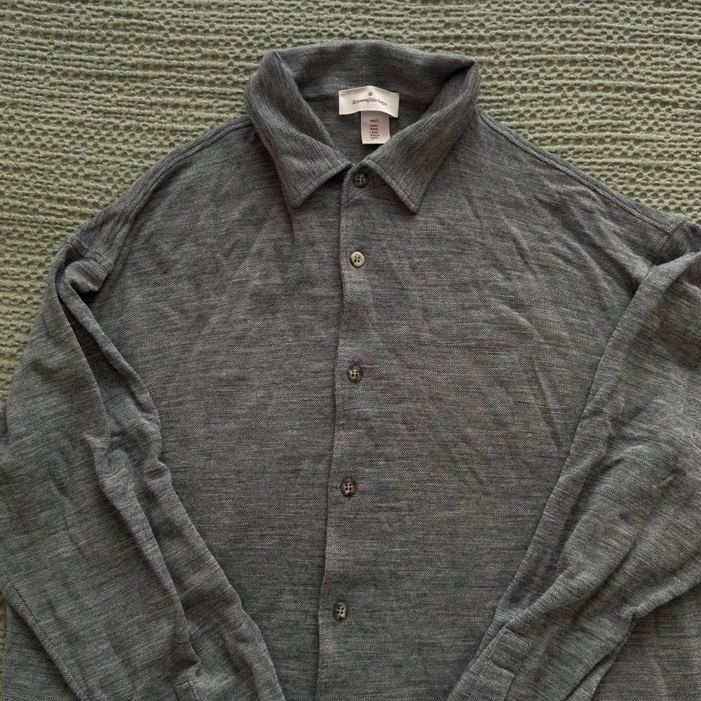 Ermenegildo Zegna Charcoal Wool Shirt